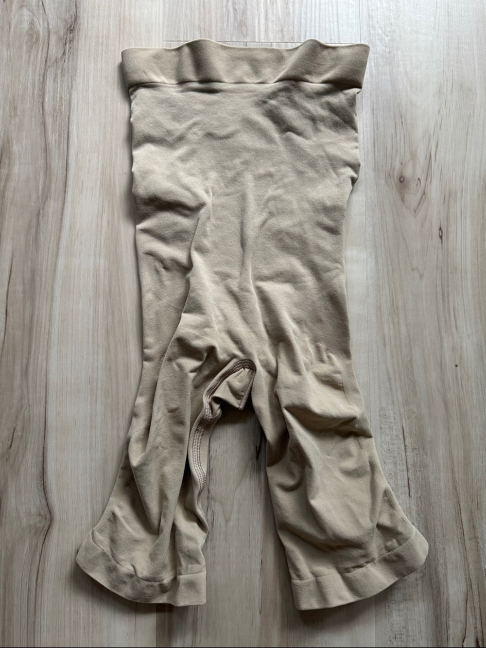 SKIMS Beige High-Waist Shaper Shorts